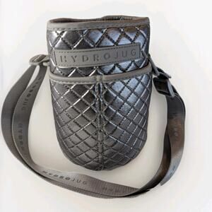 HydroJug Quilted Silver Sleeve Traveler Cover w/ Strap Insulated Bottle Carrier